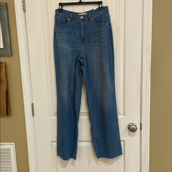 Tribal Jeans Denim - Tribal Jeans size 10 BROOKE high rise hugging wide full length 31” NWT